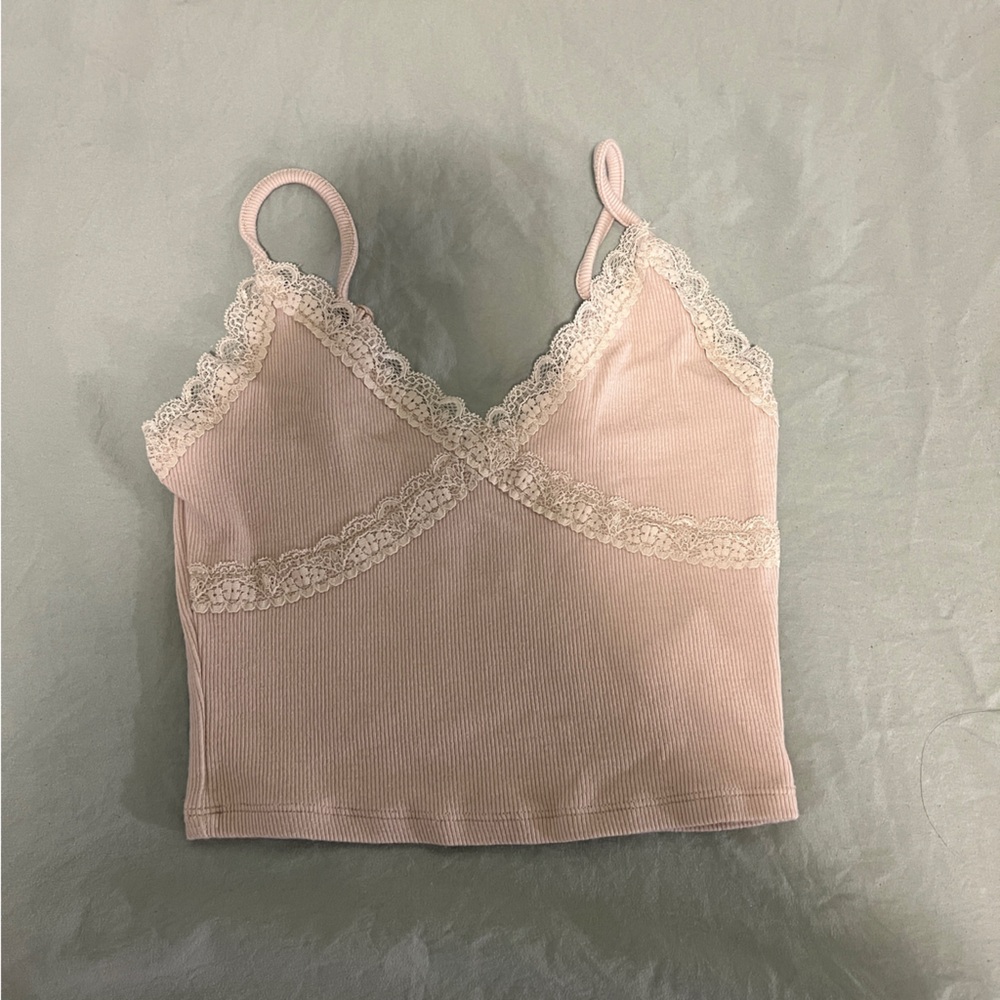 GARAGE Pink Lace Crop Top